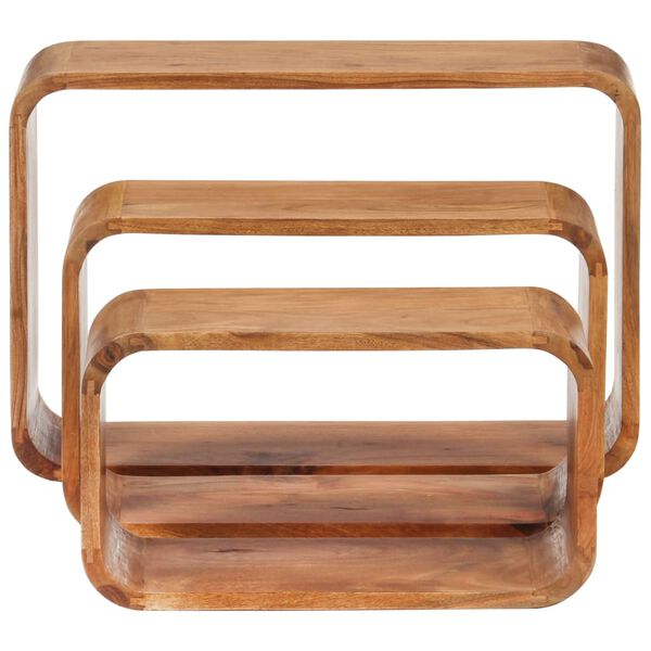 vidaXL Tavolini 3 pz in Legno Massello di Acacia Finitura Ambra