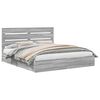 vidaXL Letto con Contenitore con cassetto Grigio Sonoma 200 x 200 cm