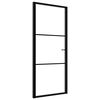 vidaXL Porta da Interno ESG Vetro e Alluminio 93x201,5 cm Nera