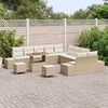 vidaXL Set Divano da Giardino con cuscino 13 pcs Beige polyrattan
