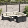 vidaXL Set di divani con cuscino 9 pcs Nero e Crema polyrattan