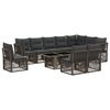 vidaXL Set Divano da Giardino 11 pz Grigio polyrattan