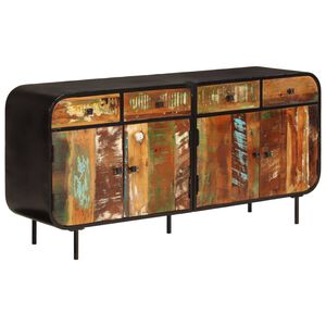 vidaXL Credenza 140x35x70 cm in Legno Massello di Recupero e Metallo