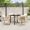 vidaXL Set da Pranzo per Giardino 5 pcs Beige polyrattan