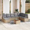 vidaXL Set Divano da Giardino 9 pcs beige e grigio chiaro