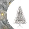 vidaXL Albero di Natale artificiale con luci integrate Argento 120 cm