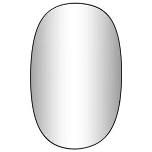 vidaXL Specchio da Parete Nero 80x50 cm
