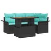 vidaXL Set Divano da Giardino 5 pz Nero Poly Rattan