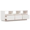 vidaXL Mobile Porta TV Bianco 140x37x50 cm in Legno Massello di Pino
