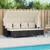 vidaXL Set Divani da Giardino 5 pz con Cuscini in Polyrattan Nero