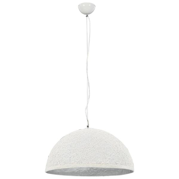 vidaXL Lampadario da Soffitto Bianco e Argento Ø50 cm E27