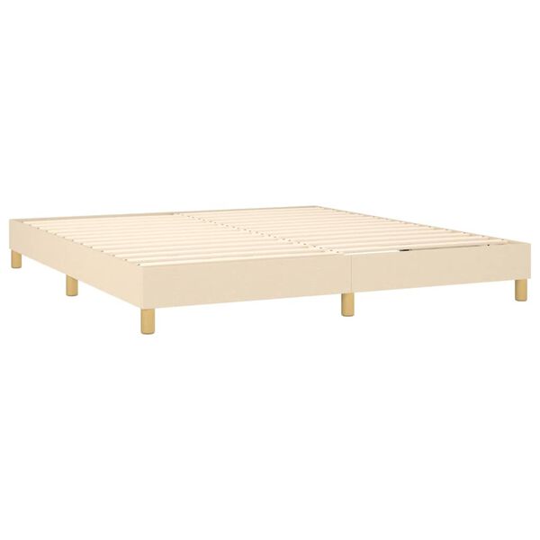 vidaXL Struttura Letto a Rete a Molle Crema 180x200 cm in Tessuto
