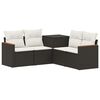 vidaXL Set di divani 5 pz Nero e Bianco Crema