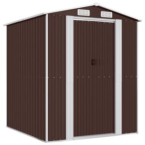 vidaXL Capanno da Giardino Marrone Scuro 192x191x223cm Acciaio Zincato