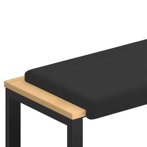 vidaXL Cuscino per panchina Velvet testurizzato Nero Profondit&agrave; 35 cm