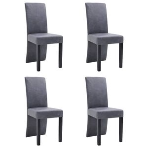 vidaXL Sedie da Pranzo 4 pz Grigie in Similpelle Scamosciata