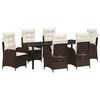 vidaXL Set da Pranzo per Giardino 7 pz Marrone polyrattan