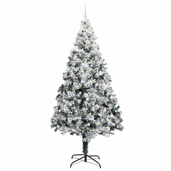 vidaXL Albero di Natale con 300 LED con supporto Verde 300 cm PVC
