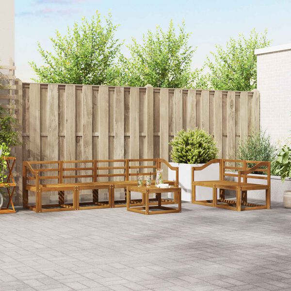 vidaXL Set di divani da esterno 7 pcs Naturale