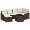 vidaXL Set di divani con cuscino 7 pcs Marrone polyrattan