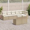 vidaXL Set Divano da Giardino 8 pcs Beige e Bianco polyrattan