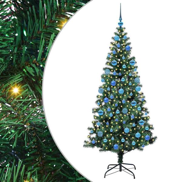 vidaXL Albero di Natale artificiale con luci integrate Verde 180 cm