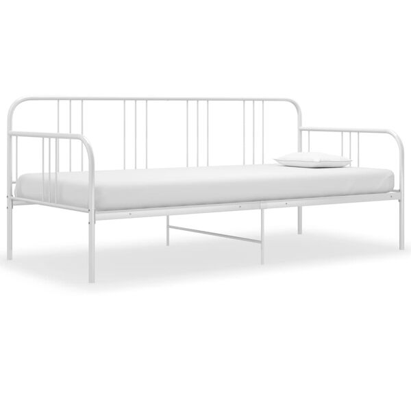 vidaXL Divano Letto Bianco in Metallo 90x200 cm