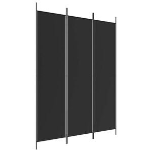 vidaXL Divisorio a 3 Pannelli Nero 150x200 cm in Tessuto