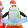 vidaXL Pinguino e Topo Gonfiabili sul Treno di Natale LED IP44 350 cm