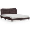 vidaXL Letto con Materasso Hvar Marrone Scuro 160x200cm Tessuto