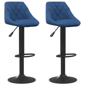 vidaXL Sgabelli da Bar 2 pz Blu in Velluto