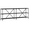 vidaXL Tavolo consolle Rovere Nero 200 x 30 x 75 cm Legno multistrato
