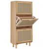 vidaXL Scarpiera Marrone 52x25x115 Legno Multistrato e Rattan Naturale