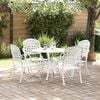 vidaXL Set da Pranzo per Giardino 5 pcs Bianco Alluminio