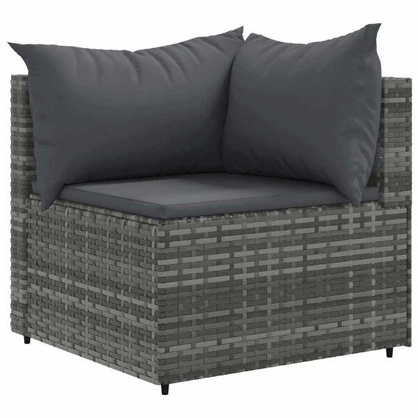vidaXL Set Divani da Giardino 6 pz con Cuscini in Polyrattan Grigio