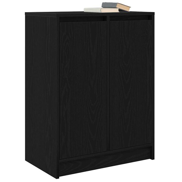 vidaXL Credenza Rovere Nero 57x34x76 cm in Legno Multistrato