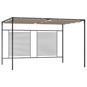 vidaXL Gazebo con Tetto Retrattile 3x4x2,3 m Grigio Talpa 180 g/m&sup2;