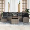 vidaXL Set Divano da Giardino con cuscino 8 pcs Grigio Poly Rattan