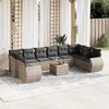 vidaXL Set Divani da Giardino 11 pz con Cuscini in Polyrattan Grigio