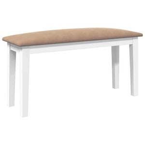 vidaXL Panca 90 cm Bianco in Legno Massello di Hevea