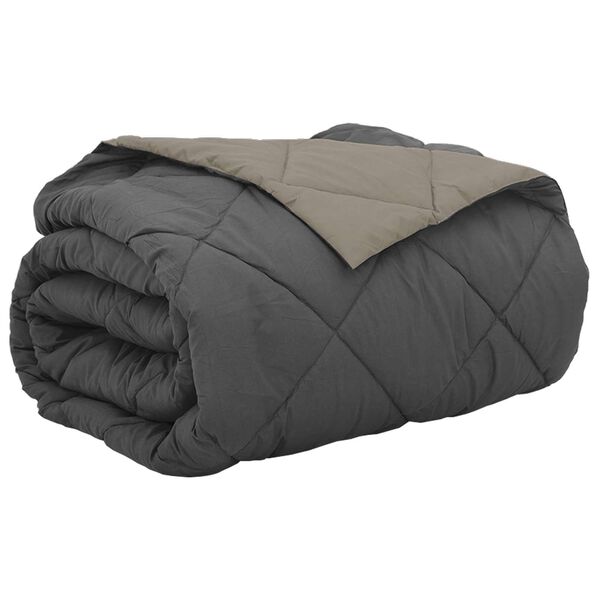 vidaXL Duvet Estivo Grigio chiaro e Antracite 200 x 200 cm Microfibra