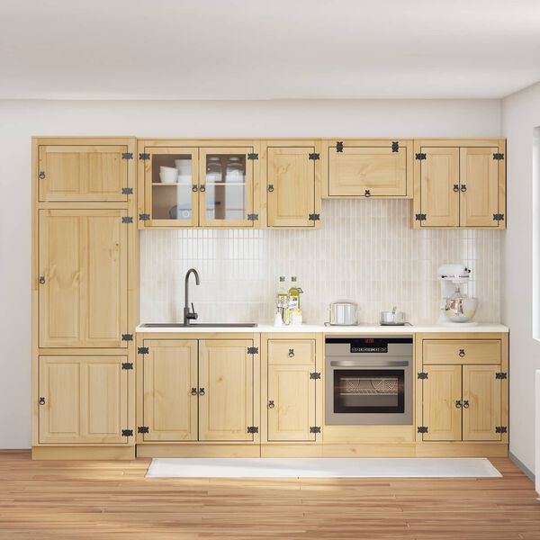 vidaXL Armadietto con cassetto SKI 9 pcs Marrone Miele Pino massello