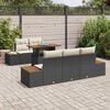 vidaXL Set Divano da Giardino con archiviazione 6 pcs Nero Poly Rattan