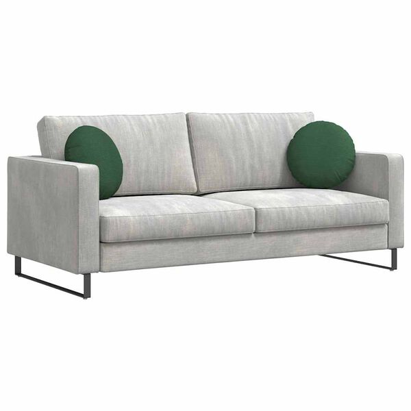 vidaXL Cuscini per Seduta 2 pcs Verde Scuro Ø 40 cm Tessuto in Cords