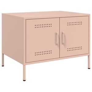 vidaXL Tavolino da Salotto Rosa 68x50x50,5 cm in Acciaio