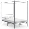 vidaXL Letto a Baldacchino Grigio in Metallo 120x200 cm