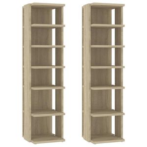 vidaXL Scarpiere 2 pz Rovere sonoma 27,5x27x102 cm