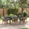 vidaXL Set da Pranzo per Giardino con cuscino 7 pcs Grigio polyrattan