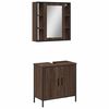 vidaXL Set Mobili da Bagno 2 pz Rovere Marrone in Legno Multistrato