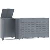 vidaXL Copribidone con Ruote per 4 Bidoni Grigio 276x79x117cm Acciaio